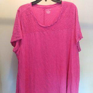 Lane Bryant Short-sleeved Tunic with Embroidery Size 26/28
